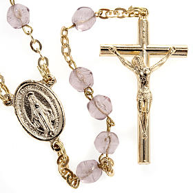 Glas Rosenkränze: Rosenkranz Semikristall purpurnes Violett 6 mm