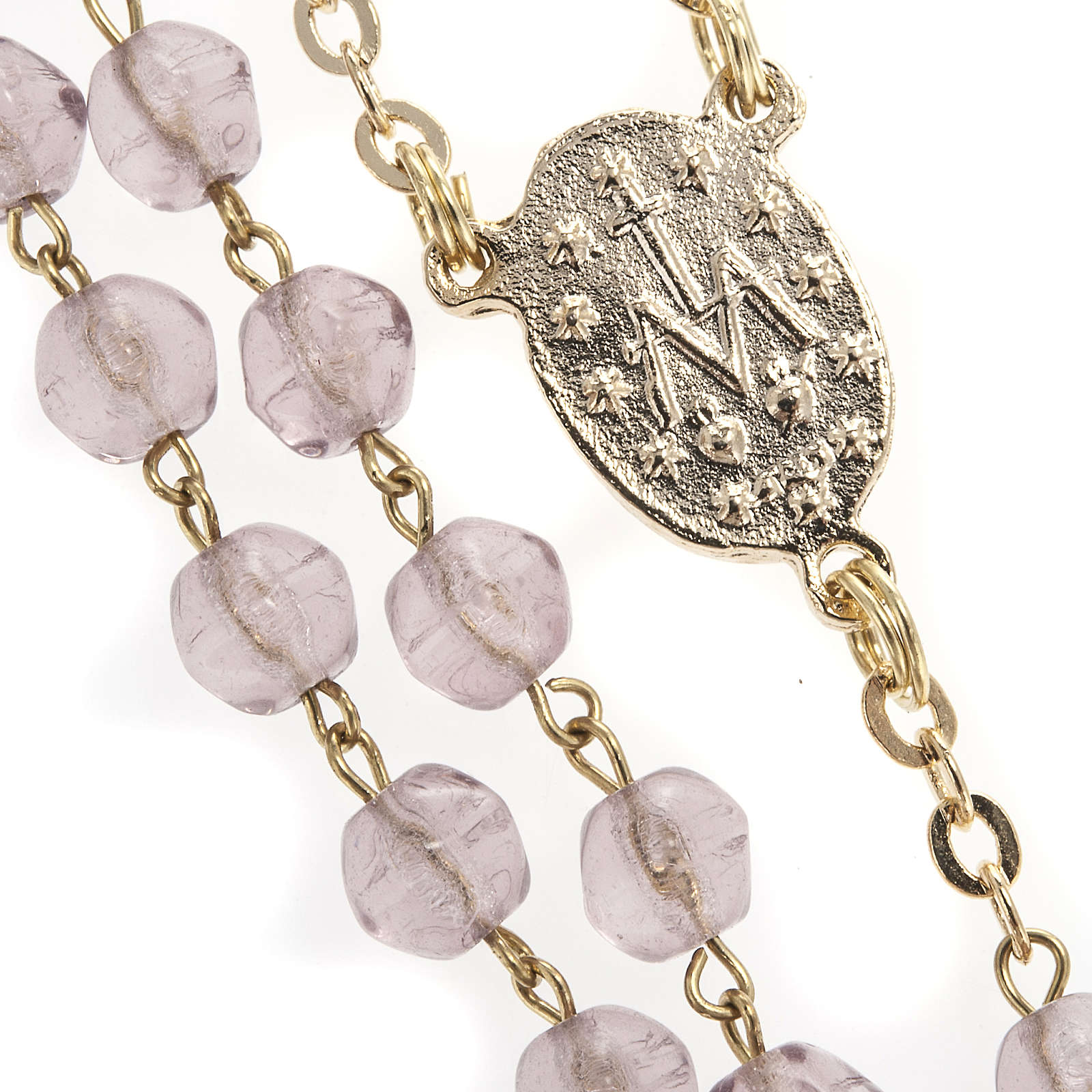 Rosary in imitation crystal, amethyst colour 6mm online sales on