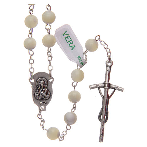 Rosary in imitation crystal, green colour 6mm 2