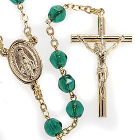 Rosari vetro: Rosario semicristallo verde 6 mm