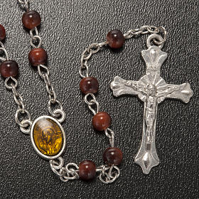 Rosarios de vidrio: Rosario vidrio marrón Padre Pío