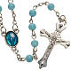 Rosary in light blue glass, Miraculous Madonna s1