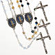 Rosary in glass with Our Lady of Gonare, blue, yellow, black s1