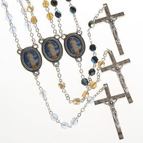 Rosario vetro Madonna di Gonare azzurro giallo nero