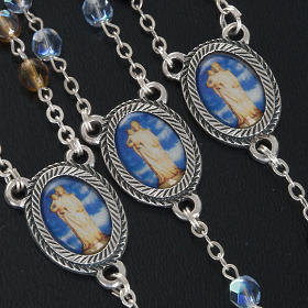 Rosario vetro Madonna di Gonare azzurro giallo nero