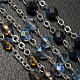 Rosary in glass with Our Lady of Gonare, blue, yellow, black s3