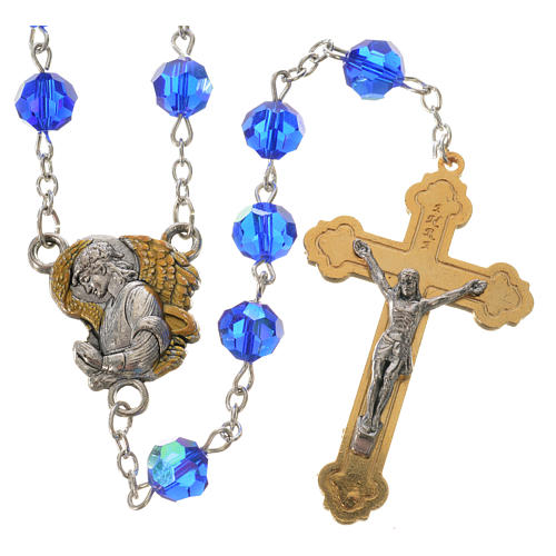 Rosary with Archangel in crystal 8mm 1