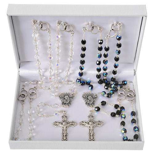 Wedding rosary beads, glass grains 7mm 6
