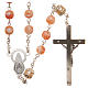 STOCK Rosary beads in glass 6mm and coral coloured crystal s2
