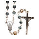 STOCK Glass &amp; crystal rosary variegated blue 6mm s2