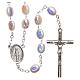 STOCK Rosary opalescent white glass, hand setting s1