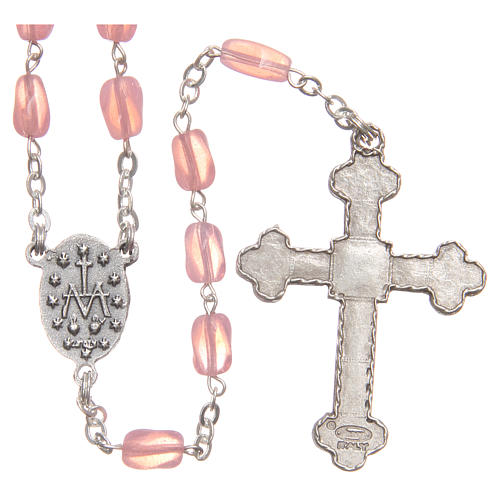 STOCK Pink glass rosary, hand-set 2