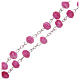 Rosary with glass multifaceted grains coloured in pink s3