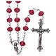 Rosary with multifaceted glass grains 6x8 mm red s1
