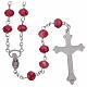 Rosary with multifaceted glass grains 6x8 mm red s2