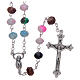 Rosary with multifaceted grains in multicoloured glass s1