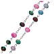Rosary with multifaceted grains in multicoloured glass s3