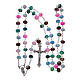 Rosary with multifaceted grains in multicoloured glass s4
