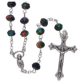 Rosary with multifaceted green grains