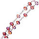 Rosary with red grains in multifaceted glass s3