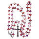 Rosary with red grains in multifaceted glass s4