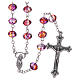 Rosary with red grains in multifaceted glass s1