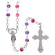 Rosary with multicoloured grains in glass s2