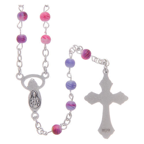 Rosary with multicoloured grains in glass 2