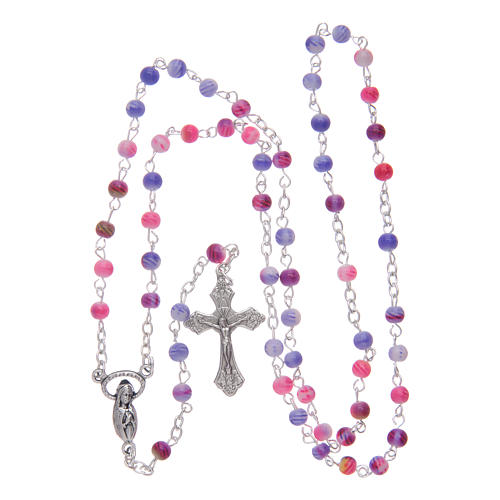 Rosary with multicoloured grains in glass 4