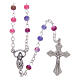 Rosary with multicoloured grains in glass s1