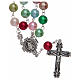 Rosary with glass pearl imitation grains multicoloured s1