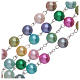 Rosary with glass pearl imitation grains multicoloured s3