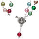 Rosary with glass pearl imitation grains multicoloured s5