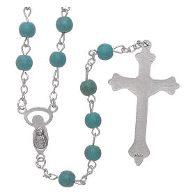 Rosary beads in turquoise glass, 6mm
