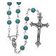 Rosary beads in turquoise glass, 6mm s1