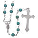 Rosary beads in turquoise glass, 6mm s2