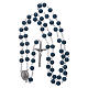 Chapelet Notre-Dame de Fatima grains verre bleu agate avec boîte s4