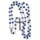 Rosary with 6 mm glass grains coloured in pale light blue s4