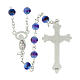 Rosary with 6 mm glass grains coloured in pale light blue s2