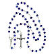 Rosary with 6 mm glass grains coloured in pale light blue s4