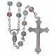 Rosary with glass grains 6 mm in pale light blue and pink s2