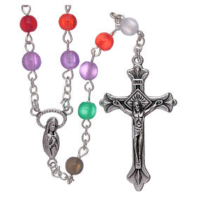 Rosary with " cat's eye" type grains 6 mm multicoloured