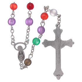 Rosary with " cat's eye" type grains 6 mm multicoloured