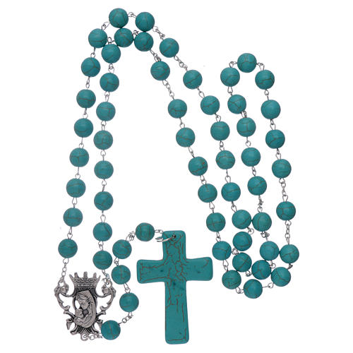 Rosary with turquoise glass grains 10 mm 4