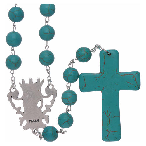 Rosary with turquoise glass grains 10 mm 2