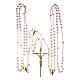 Rosenkranz aus vergoldetem Metall mit Kreuz und Perlen aus Glas und Plastik s4