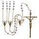 Rosary with plastic and glass pearls in gold metal for wedding s1
