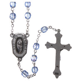 Rosary in glass Our Lady of Lourdes with Lourdes water 4x3 mm grains