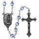 Rosary in glass Our Lady of Lourdes with Lourdes water 4x3 mm grains s1
