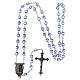 Devotional rosary Our Lady of Lourdes water light blue glass 4x3 mm s4